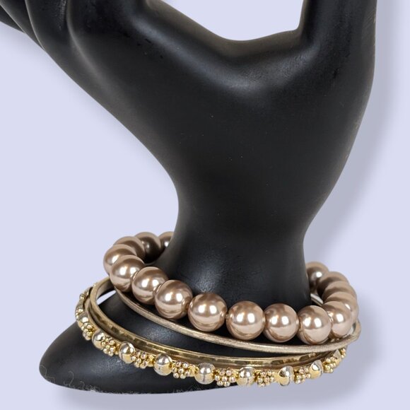 Set of 4 Gold Tone Bracelets - Picture 3 of 5